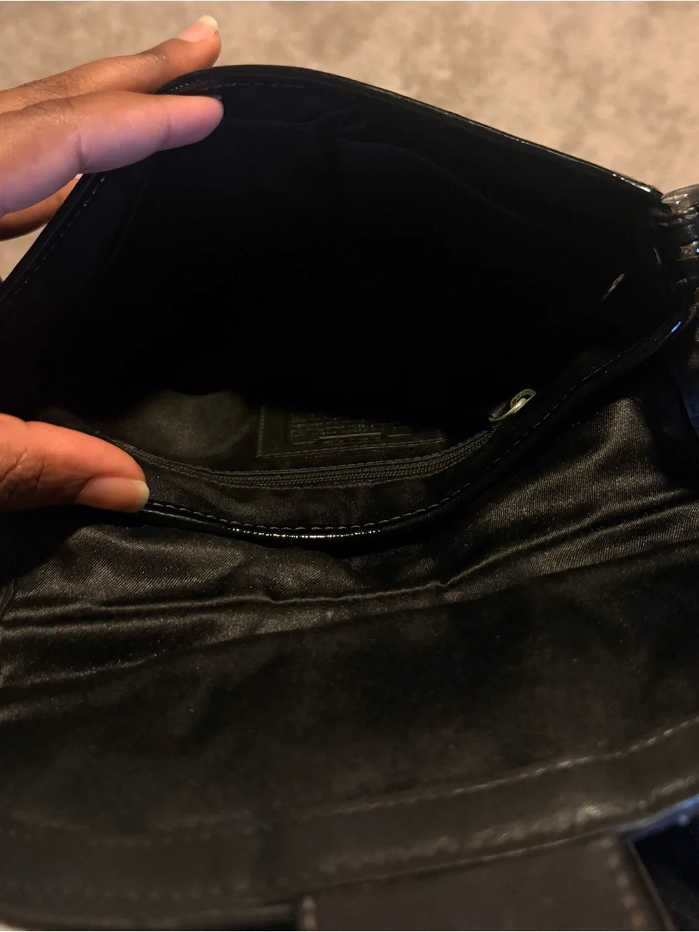 Coach SoHo Black Mini Buckle Flap Bag Y2K